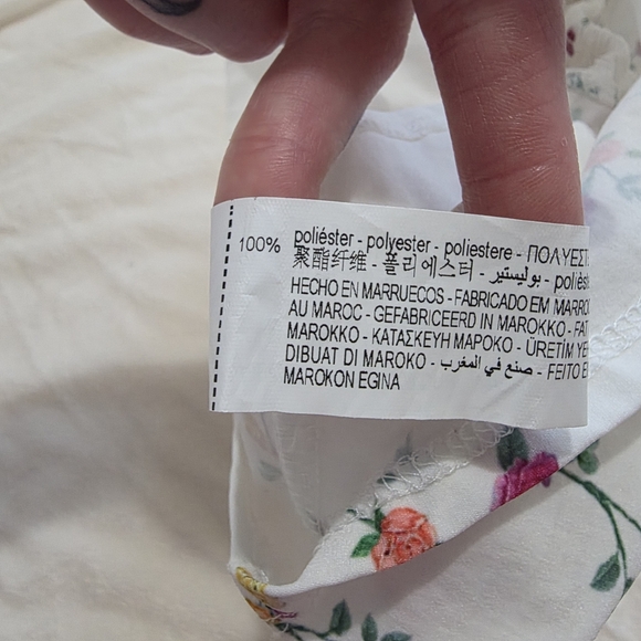 Zara Floral Puff Sleeve Crop Top - Picture 8 of 9